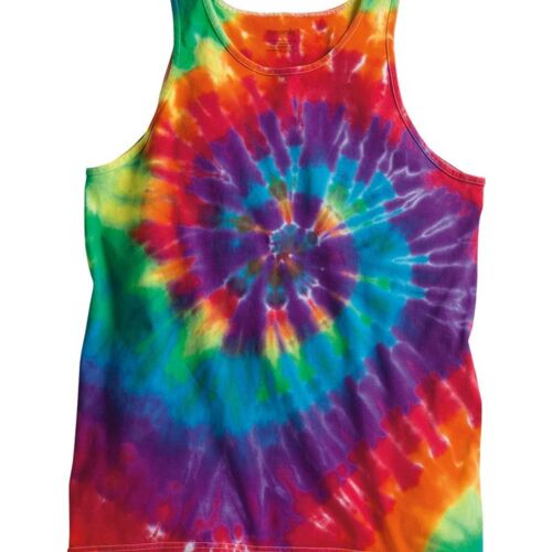 Multi-Color Spiral Tie-Dyed Tank Top Thumbnail